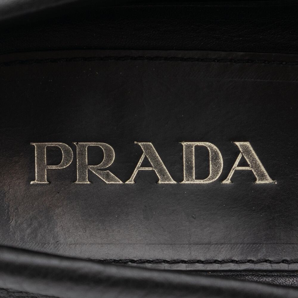 950$ PRADA Men’s Black Daino Leather Slip On Driving Penny Loafer Shoes US10.5 - Picture 15 of 16